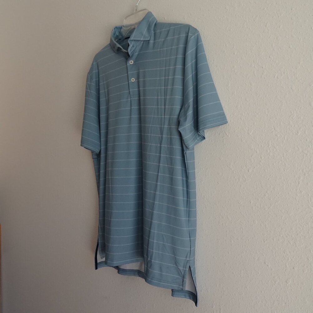 RLX Ralph Lauren Polo Shirt Men's Size S Blue Striped Wicking Golf Casual - Picture 3 of 9
